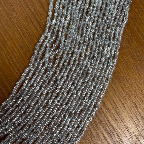 Beautiful Long Multi-Strand Clear Beaded Necklace - Picture 7 of 10